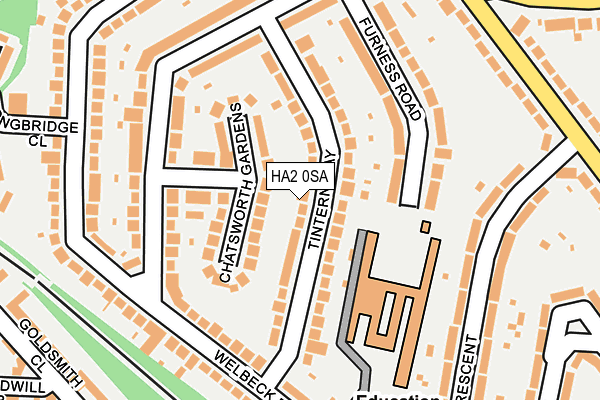 HA2 0SA map - OS OpenMap – Local (Ordnance Survey)