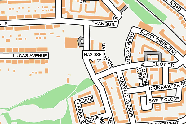 HA2 0SE map - OS OpenMap – Local (Ordnance Survey)