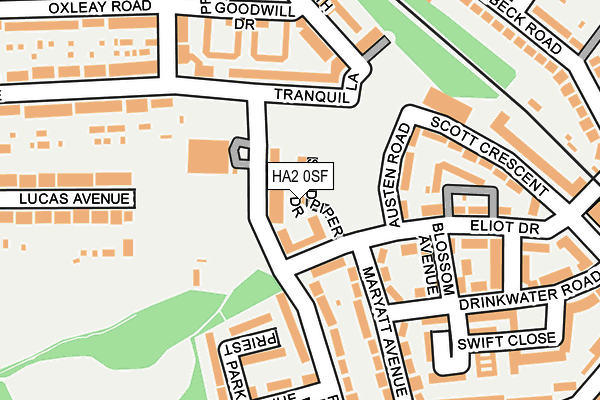 HA2 0SF map - OS OpenMap – Local (Ordnance Survey)