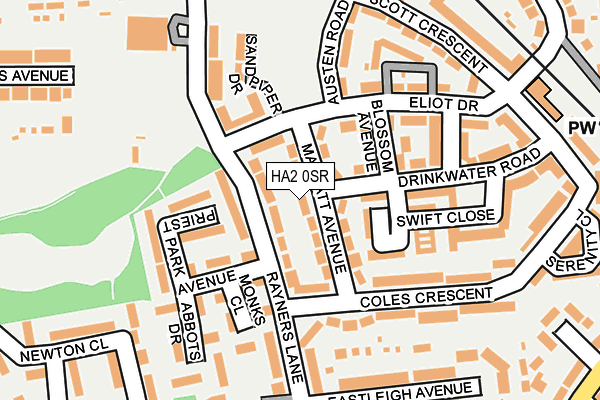 HA2 0SR map - OS OpenMap – Local (Ordnance Survey)