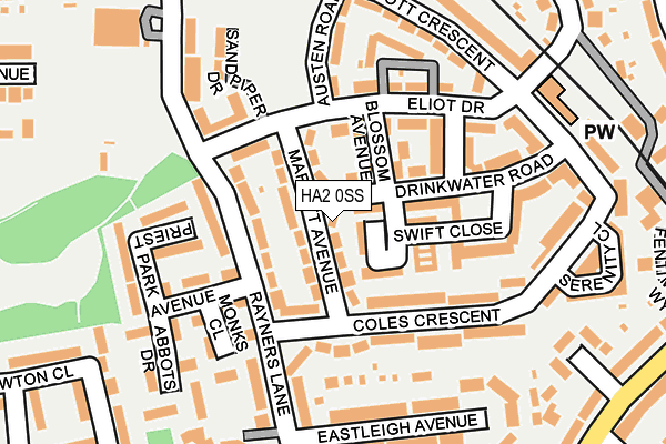 HA2 0SS map - OS OpenMap – Local (Ordnance Survey)