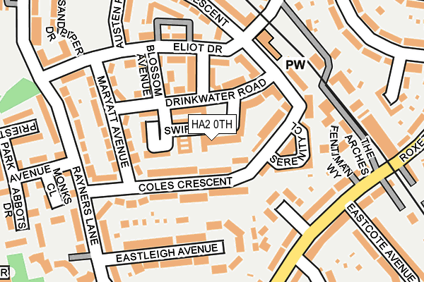 HA2 0TH map - OS OpenMap – Local (Ordnance Survey)