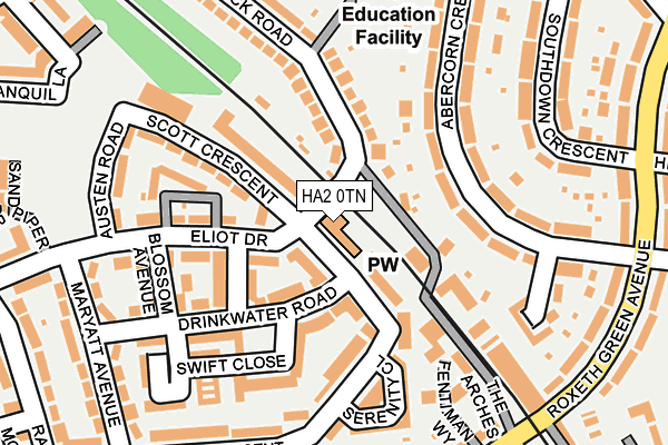 HA2 0TN map - OS OpenMap – Local (Ordnance Survey)