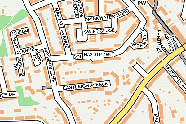 HA2 0TP map - OS OpenMap – Local (Ordnance Survey)