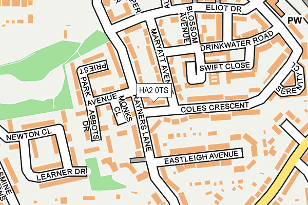 HA2 0TS map - OS OpenMap – Local (Ordnance Survey)