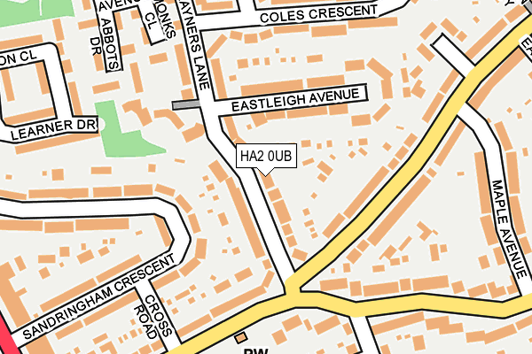HA2 0UB map - OS OpenMap – Local (Ordnance Survey)