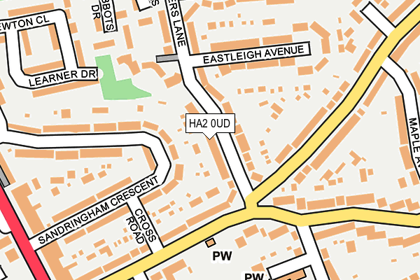 HA2 0UD map - OS OpenMap – Local (Ordnance Survey)