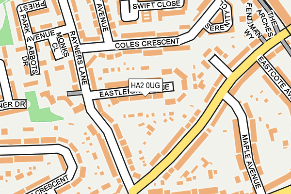 HA2 0UG map - OS OpenMap – Local (Ordnance Survey)