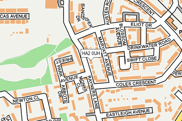 HA2 0UH map - OS OpenMap – Local (Ordnance Survey)