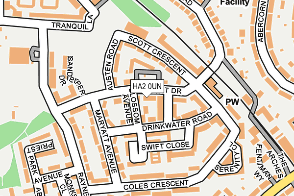 HA2 0UN map - OS OpenMap – Local (Ordnance Survey)