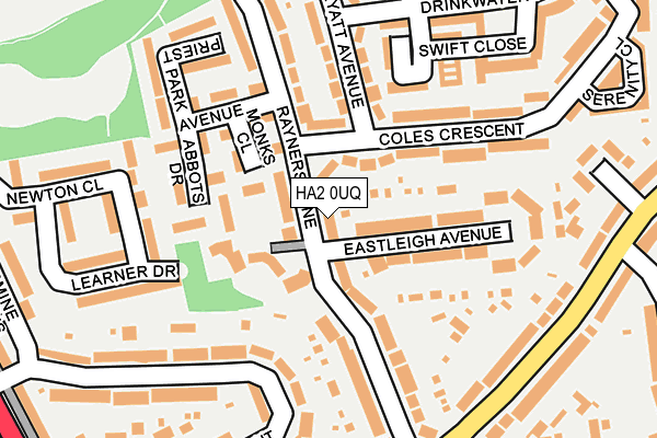 HA2 0UQ map - OS OpenMap – Local (Ordnance Survey)