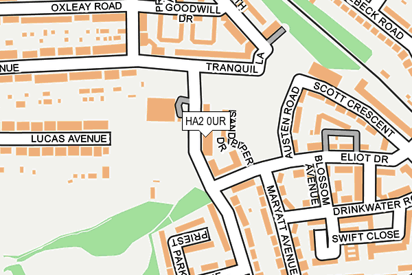 HA2 0UR map - OS OpenMap – Local (Ordnance Survey)
