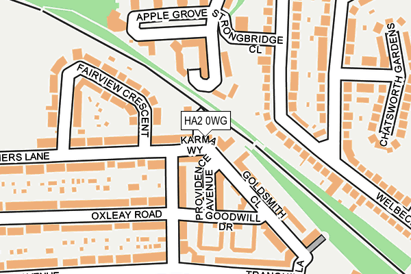 HA2 0WG map - OS OpenMap – Local (Ordnance Survey)