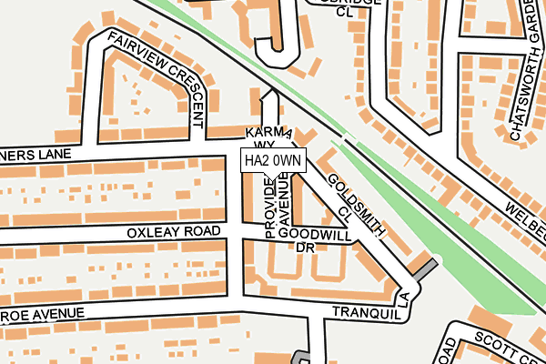 HA2 0WN map - OS OpenMap – Local (Ordnance Survey)
