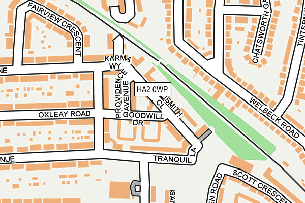 HA2 0WP map - OS OpenMap – Local (Ordnance Survey)