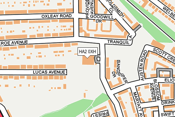 HA2 0XH map - OS OpenMap – Local (Ordnance Survey)