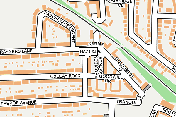 HA2 0XJ map - OS OpenMap – Local (Ordnance Survey)