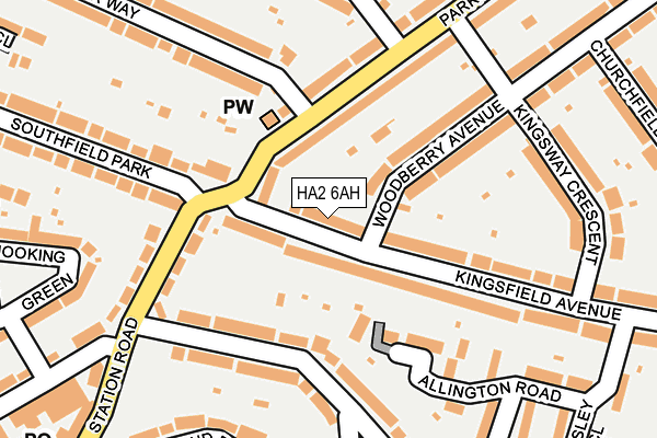 HA2 6AH map - OS OpenMap – Local (Ordnance Survey)