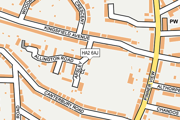 HA2 6AJ map - OS OpenMap – Local (Ordnance Survey)