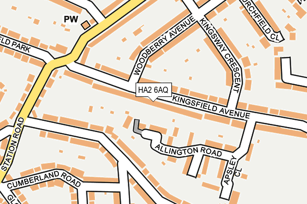 HA2 6AQ map - OS OpenMap – Local (Ordnance Survey)