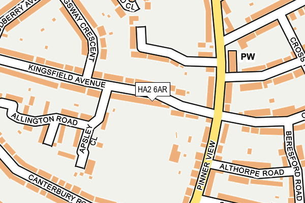 HA2 6AR map - OS OpenMap – Local (Ordnance Survey)