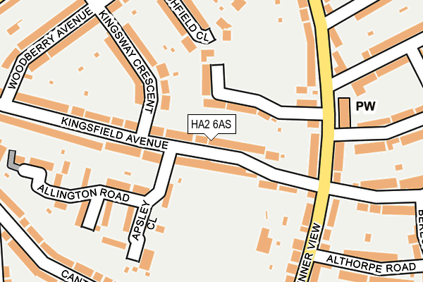 HA2 6AS map - OS OpenMap – Local (Ordnance Survey)