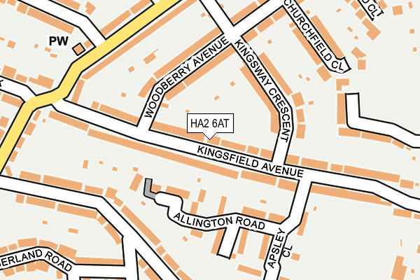 HA2 6AT map - OS OpenMap – Local (Ordnance Survey)