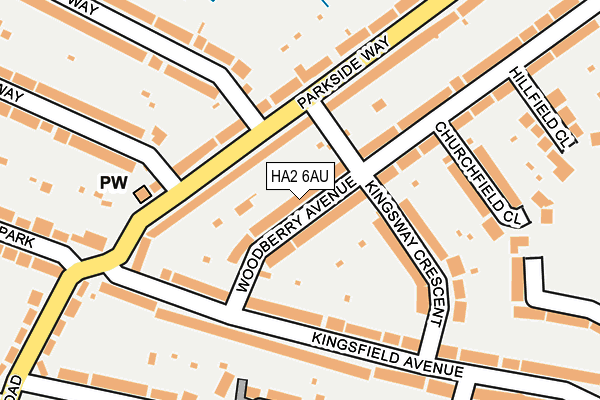 HA2 6AU map - OS OpenMap – Local (Ordnance Survey)