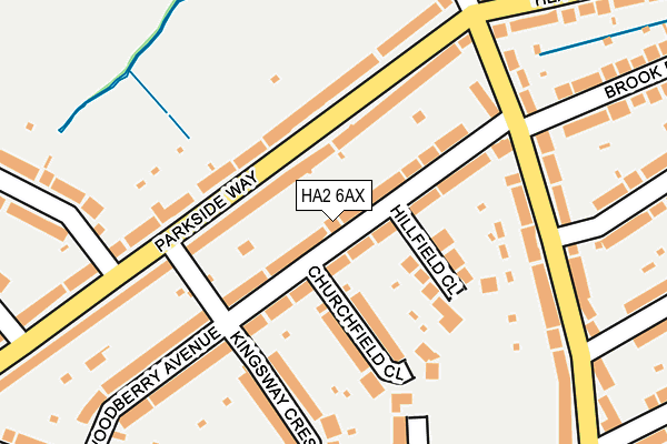 HA2 6AX map - OS OpenMap – Local (Ordnance Survey)