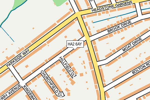 HA2 6AY map - OS OpenMap – Local (Ordnance Survey)