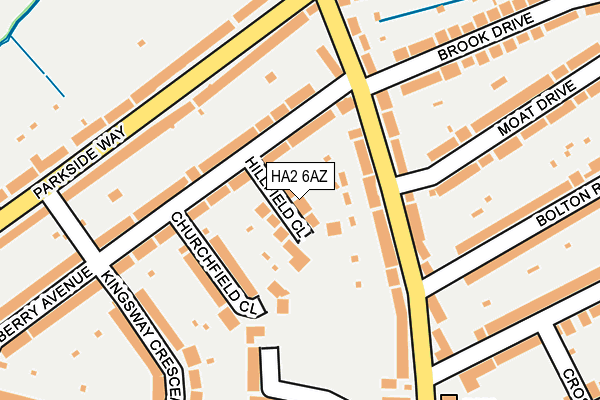 HA2 6AZ map - OS OpenMap – Local (Ordnance Survey)