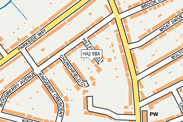 HA2 6BA map - OS OpenMap – Local (Ordnance Survey)