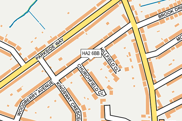 HA2 6BB map - OS OpenMap – Local (Ordnance Survey)