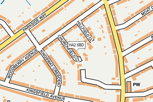 HA2 6BD map - OS OpenMap – Local (Ordnance Survey)