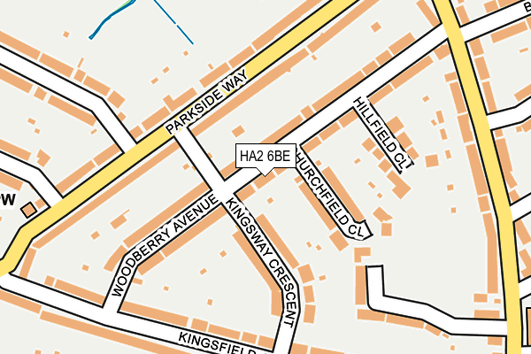 HA2 6BE map - OS OpenMap – Local (Ordnance Survey)