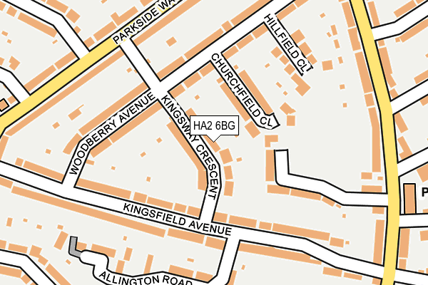 HA2 6BG map - OS OpenMap – Local (Ordnance Survey)