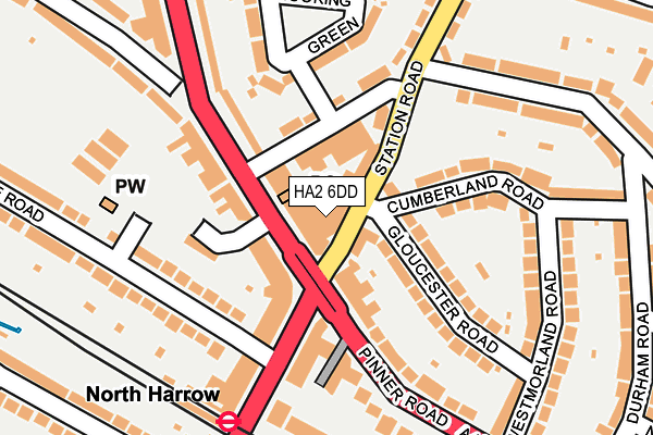 HA2 6DD map - OS OpenMap – Local (Ordnance Survey)