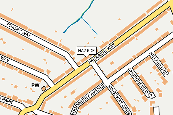 HA2 6DF map - OS OpenMap – Local (Ordnance Survey)
