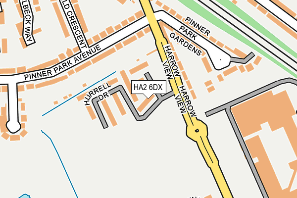 HA2 6DX map - OS OpenMap – Local (Ordnance Survey)