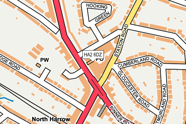 HA2 6DZ map - OS OpenMap – Local (Ordnance Survey)