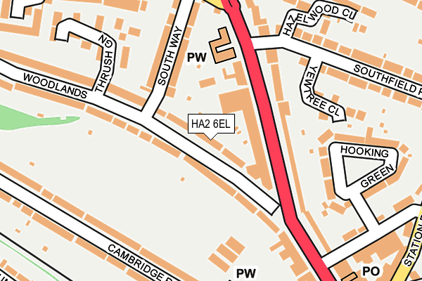 HA2 6EL map - OS OpenMap – Local (Ordnance Survey)