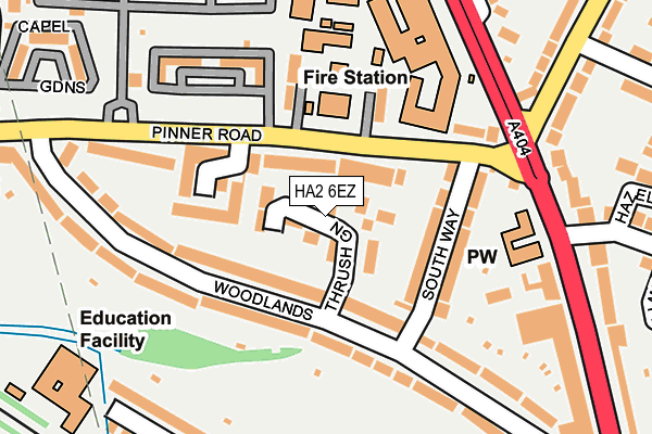 HA2 6EZ map - OS OpenMap – Local (Ordnance Survey)