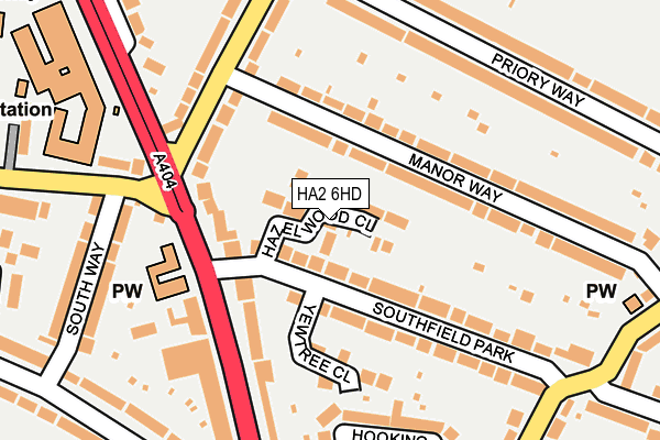 HA2 6HD map - OS OpenMap – Local (Ordnance Survey)