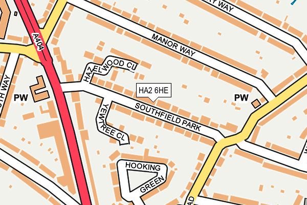 HA2 6HE map - OS OpenMap – Local (Ordnance Survey)