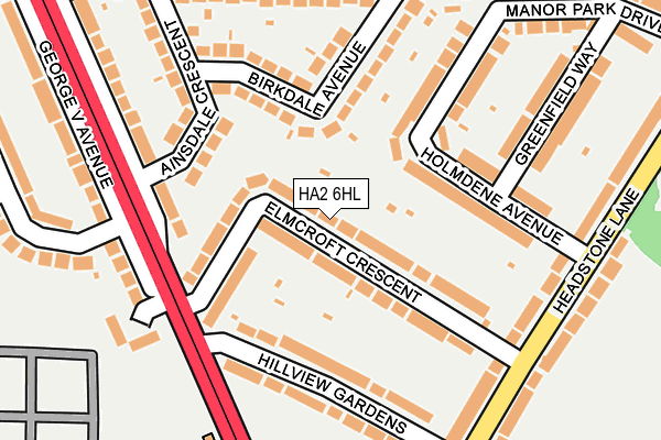 HA2 6HL map - OS OpenMap – Local (Ordnance Survey)