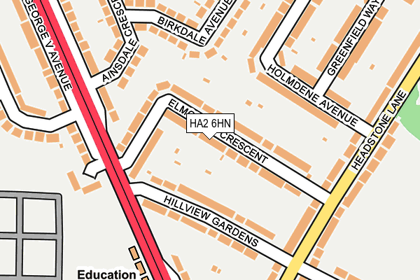 HA2 6HN map - OS OpenMap – Local (Ordnance Survey)