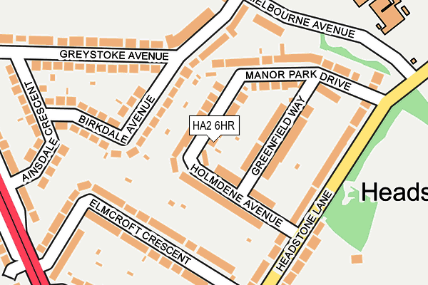 HA2 6HR map - OS OpenMap – Local (Ordnance Survey)
