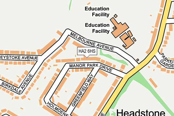 HA2 6HS map - OS OpenMap – Local (Ordnance Survey)