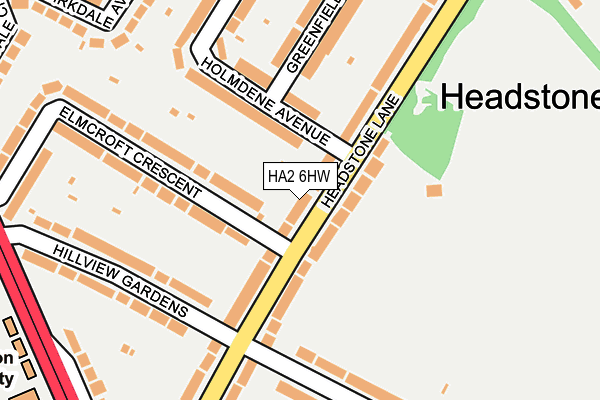 HA2 6HW map - OS OpenMap – Local (Ordnance Survey)