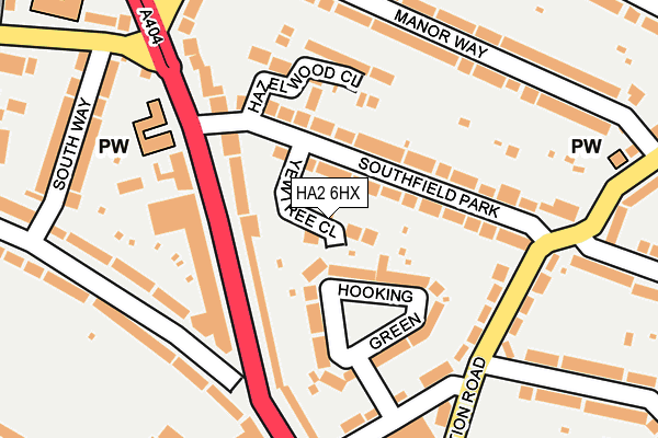 HA2 6HX map - OS OpenMap – Local (Ordnance Survey)